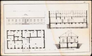 Architekton. Entwürfe aus d. Gebiete d. landwirtschaftl. und ländlichen Baukunst, H.1, Breslau: Grundriss, Schnitte und Ansicht