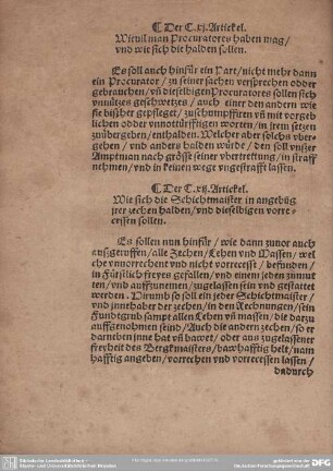 Der CXI. Artickel. Wivil man Procuratores haben mag/ und wie sich die halden sollen.