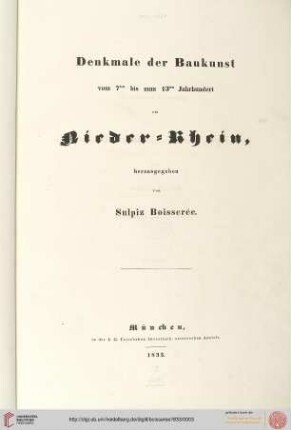 Denkmale der Baukunst vom 7. bis zum 13. Jahrhundert am Nieder-Rhein