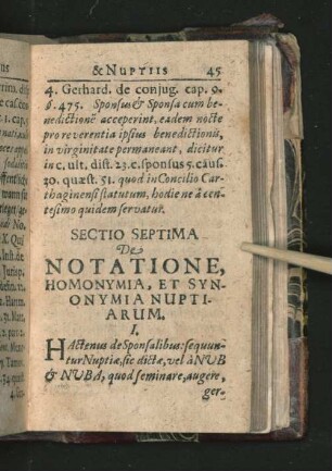 Sectio Septima De Notatione, Homonymia, Et Synonymia Nuptiarum.