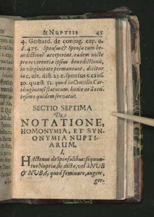 Sectio Septima De Notatione, Homonymia, Et Synonymia Nuptiarum.