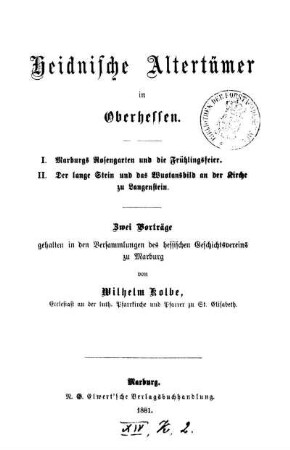 Heidnische Altertümer in Oberhessen