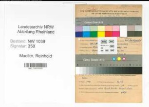 Entnazifizierung Reinhold Mueller , geb. 20.01.1898 (Bauarbeiter)