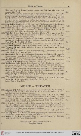 Musik - Theater (Nr.1705-1780)