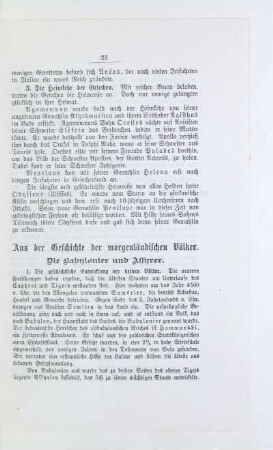 Aus der Geschichte der morgenländischen Völker