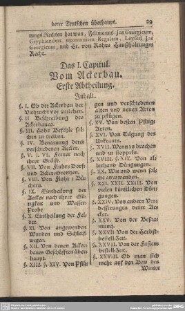 Das I. Capitul. Vom Ackerbau