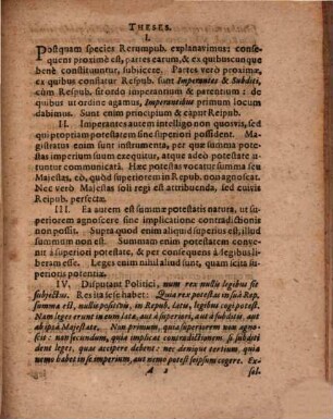 Disputationum politicarum, 4. De summae potestate ...