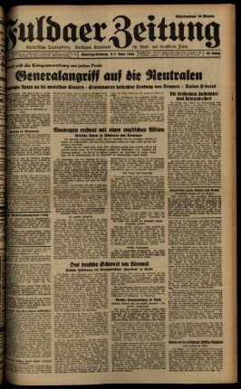 Ausgabe vom Sonntag, den 07. April 1940.