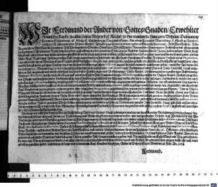 Ermahnung Ferdinand II. an alle Offiziere und Soldaten den Grafen Gallos, Marrades, Picolomini, Coloredo Gehorsam zu leisten