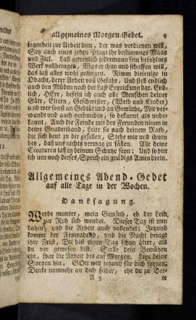 9-14, Allgemeines Abend-Gebet auf alle Tage in der Wochen