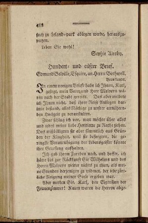 Hundert- und eilfter Brief. - Hundert- und funfzehnter Brief.