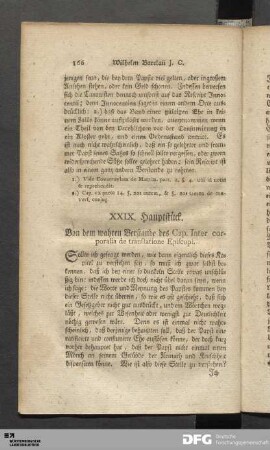 XXIX. Hauptstück. Von dem wahren Verstande des Cap. Inter corporalia de translatione Episcopi.