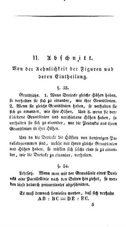 II. Abschnitt. Von der Aehnlichkeit der Figuren und deren Eintheilung.