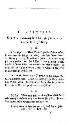 II. Abschnitt. Von der Aehnlichkeit der Figuren und deren Eintheilung.