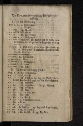 Die Errata wolle der geneigte Leser also verbessern: