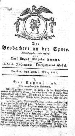 13. Stueck, 29. Maerz 1830