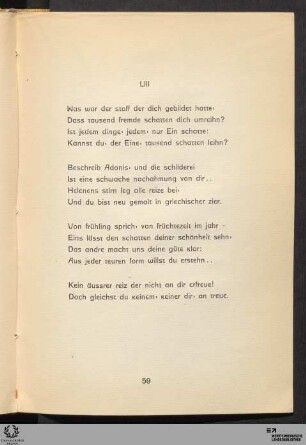 LIII: Was war der stoff der dich gebildet hatte