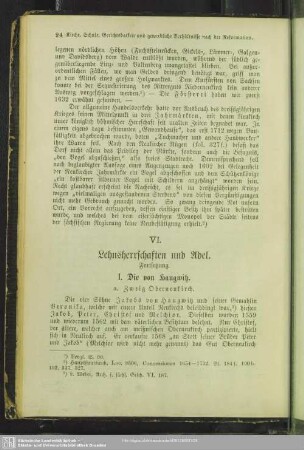 VI. Lehnsherrschaften und Adel