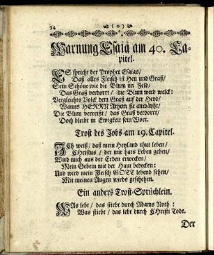 Warnung Esaiä am 40. Capitel.