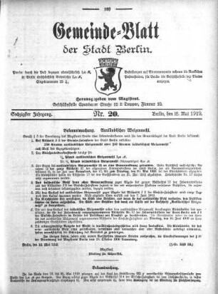 1919,20: Nr. 20, 18. Mai 1919