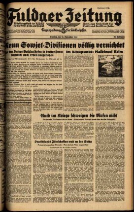 Ausgabe vom Dienstag, den 16. September 1941.