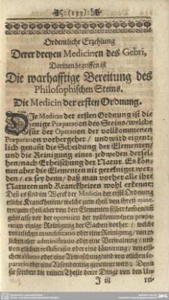 Die Medicin der ersten Ordnung.