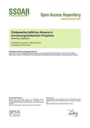 Zivilgesellschaftliche Akteure in erinnerungskulturellen Projekten