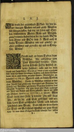 Leichenpredigt : Christliche Gedächtniß-Predigt. Leichen-Text. Eingang. Abhandlung