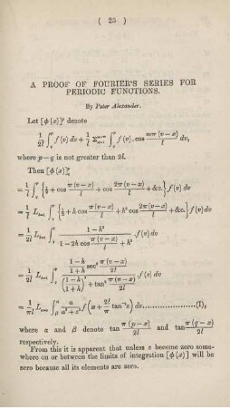 A proof of Fourier's series for periodic functions.