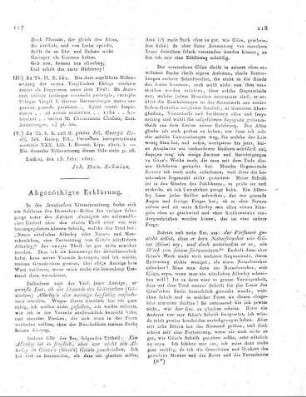 Abgenöthigte Erklärung.