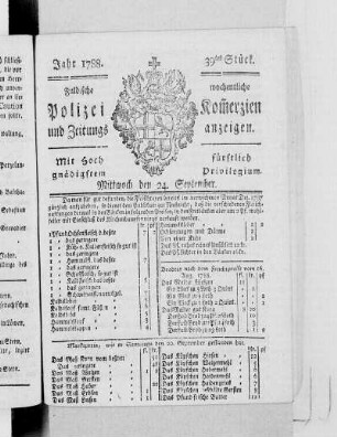 39tes Stück., Ausgabe vom 24. September 1788