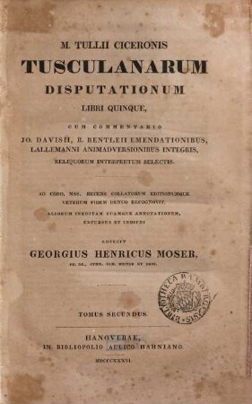 M. Tullii Ciceronis Tusculanarum disputationum libri quinque, 2