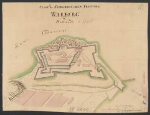 Plan der Schwedeischen Festung Warberg in Hallandt