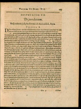 Disputatio VII. De iure dotium.