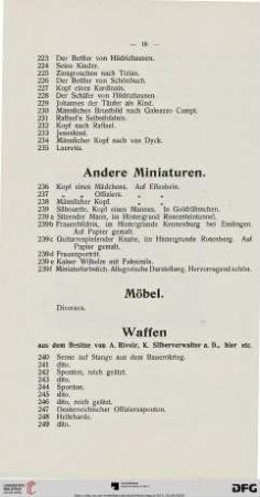 Andere Miniaturen (Nr. 236-239f)