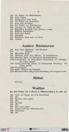 Andere Miniaturen (Nr. 236-239f)