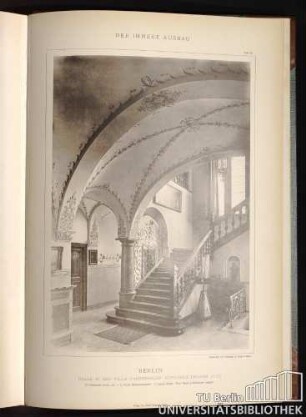 Der Innere Ausbau. Tafel 95. Berlin. Halle in der Villa Raussendorf Kurfuerstendamm 91/92.