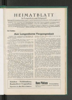 Aus Langenhorns Vergangenheit