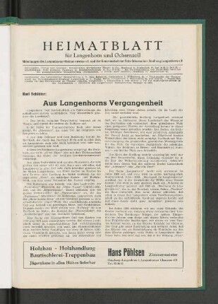 Aus Langenhorns Vergangenheit
