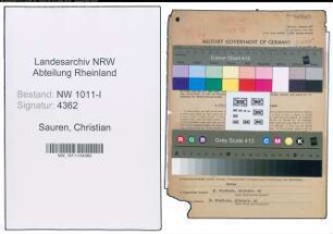 Entnazifizierung Christian Sauren , geb. 25.02.1895 (Hausmeister)