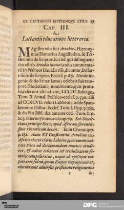Cap. III. de Lactantii educatione litteraria.