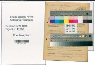 Entnazifizierung Kurt Roenfanz , geb. 06.04.1913 (Maschinenbauer)