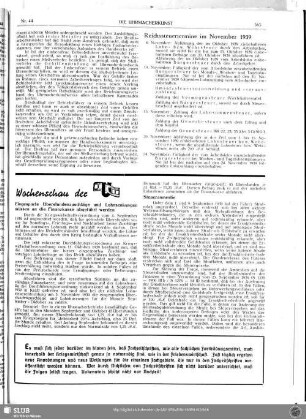 Reichssteuertermine im November 1939