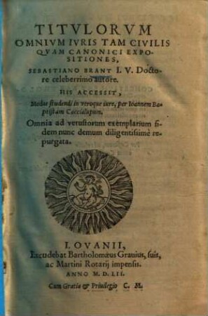 Titulorum omnium iuris tam civilis, quam canonici expositiones