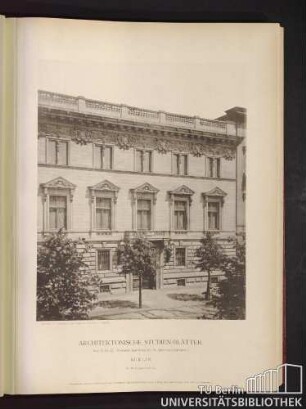 Serie II. No. 22. Wohnhaus Jäger-Straße No. 53 (Mendelssohn-Bartholdy). Berlin.