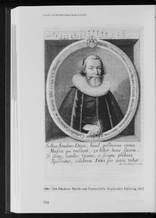 Abb.: Dirk Dierksen: Porträt von Thomas Selle, Kupferstich. Hamburg 1653.