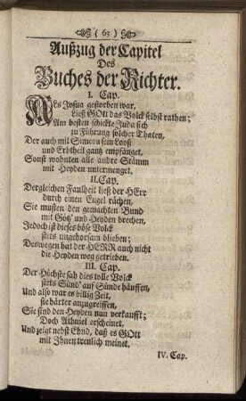 Außzug der Capitel Des Buches der Richter