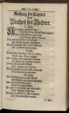 Außzug der Capitel Des Buches der Richter