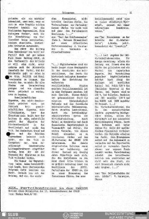 XIX. Parteikonferenz in der UdSSR : Notizen eines Delegierten der 19. Unionskonferenz der KPdSU