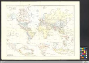Blatt 4: Karte der Erde : enthält Colonien, politische Eintheilung, Consulate, Dampfschiffverbindung u.s.w.